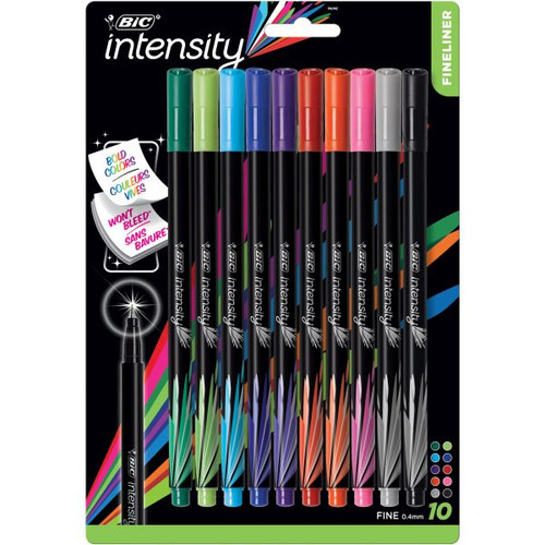 BIC Intensity Fineliner Pen Assorted Colours Pack of 10