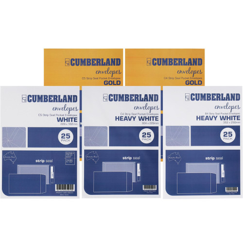 CUMBERLAND RETAIL ENVELOPE C4 Strip Seal White 100g, Pk25