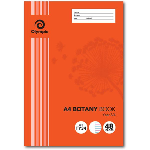 Olympic Botany Book TY34i A4 48 Page QLD Year 3/4 Ruled/ Blank (105069)