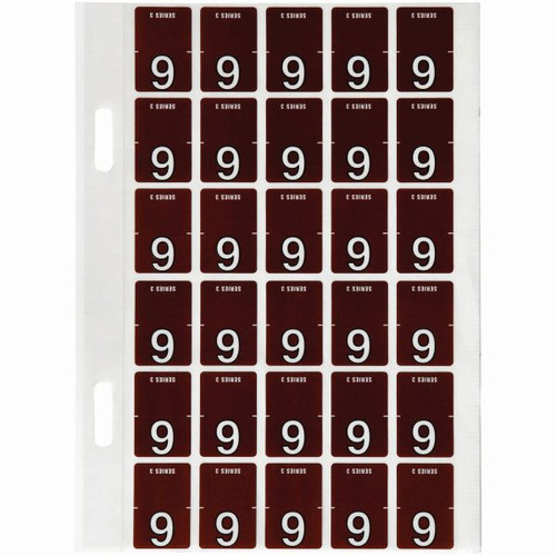 Avery Numeric Coding Label 9 Top Tab 20x30mm Brown Pack of 150