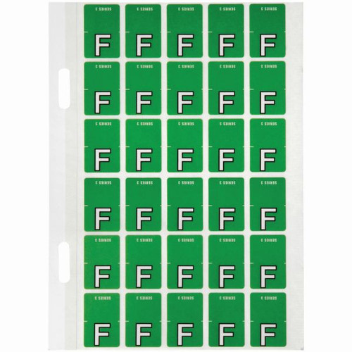 Avery Alphabet Coding Label F Top Tab 20x30mm L Green Pack of 150