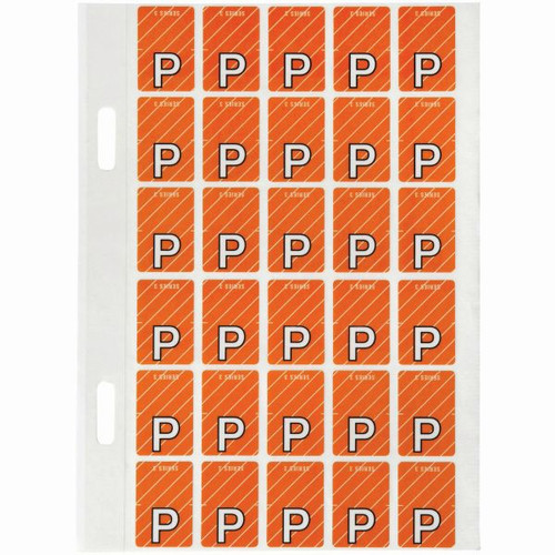 Avery Alphabet Coding Label P Side Tab 20x30mm D Orange Pack of 150