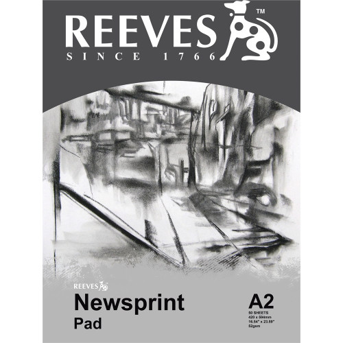 REEVES NEWSPRINT PAD 48GSM 50 SHEET A2  ( 0380810 )