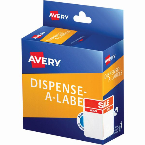 Avery Dispenser Label 60x40mm Sale Was/Now Red Pack of 100