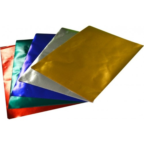 RAINBOW PREMIUM DECORATIVE FOIL PAPER 85GSM SINGLE SIDED A4 40 SHEETS	ASSORTED