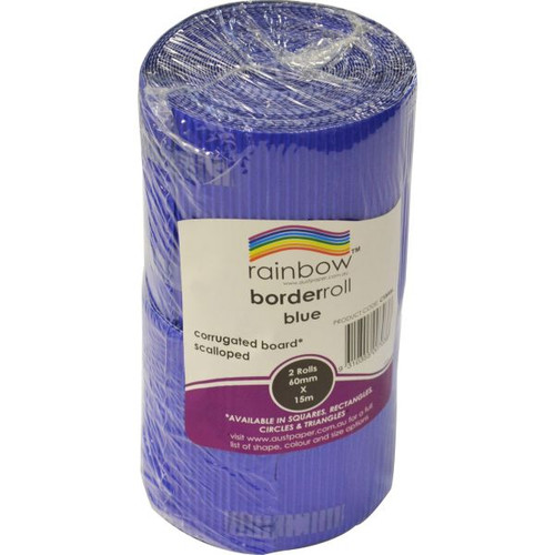RAINBOW CORRUGATED BOARD - BORDER ROLL BLUE - 180GSM 60MMX15M (Pack of 2)
