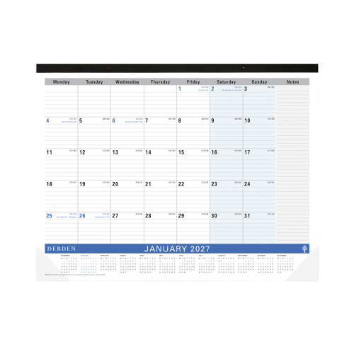 DEBDEN TABLETOP PLANNER 440x560mm Month To View Commercial (Pre-Order Now for 2027) ** ETA 30/9/2026 **