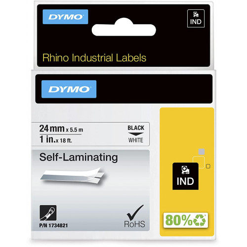 Rhino 1X1" 24mm White Vinyl Self-adhesive Tape