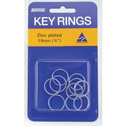 KEY RINGS KEVRON 19MM ZINC PLATED (Pack of 10)