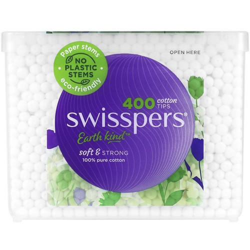 Swisspers Paper Stems Cotton Tips 400 Pack