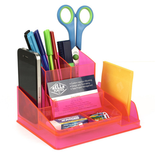 ITALPLAST DESK ORGANISER Neon Red