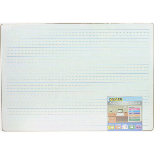 A3 MAGNETIC MDF WHITEBOARD ONE SIDE DOTTED THIRDS ONE SIDE PLAIN