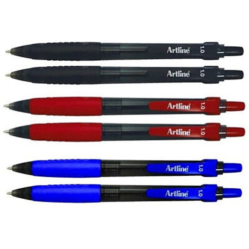 ARTLINE IKONIC BRIGHT B/P PEN ASSORTED EK-8410AU (Pack of 12)