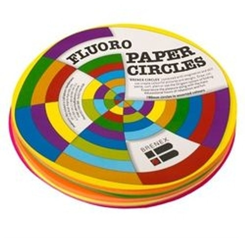 FLUORO CIRCLES 180MM DIAMETER SINGLE SIDED - ASSORTED 120 SHEETS