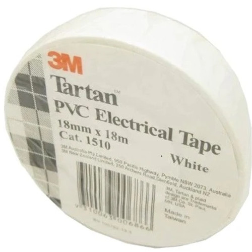 Tape Electrical 3M Tartan 18mm x 18M Cat.1510 White