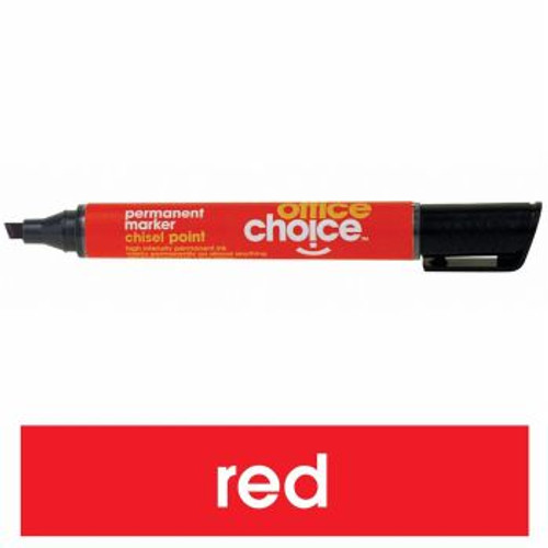 OFFICE CHOICE PERMANENT CHISEL MARKER RED