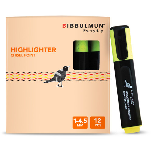 BIBBULMUN HIGHLIGHTER Chisel Yellow