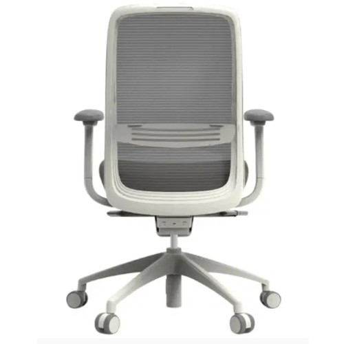 Konfurb Luna Mesh Back Chair with Arms White Lumbar