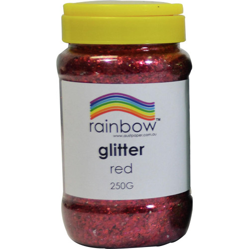 RAINBOW GLITTER JAR 250G Red