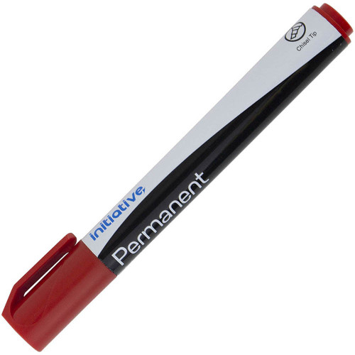 INITIATIVE PERMANENT MARKER CHISEL TIP RED