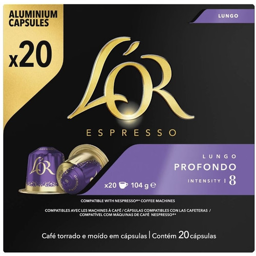 L'or Lungo Profondo Coffee Capsules 20 Pack