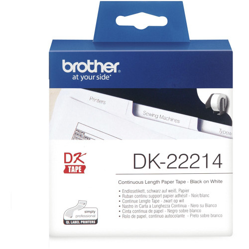 BROTHER DESKTOP LABEL PRINTER CONTINUOUS ROLLS White Paper 12mmx30.48m