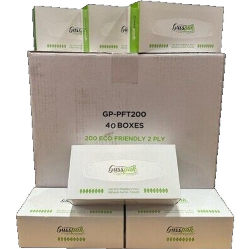 Gusspak Premium Facial Tissues 2 Ply 200 Sheets Carton of 40