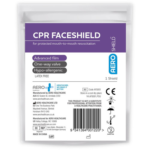 Aeroshield CPR Resuscitation Face Shield Disposable Pack of 10