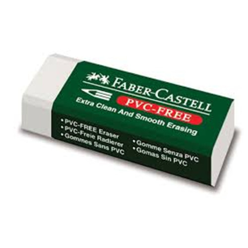 Faber-Castell PVC-Free Pencil Erase Large, With Sleeve White Pack of 20 (82-188539)