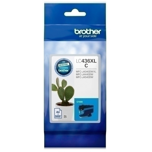 Brother LC436XL Cyan Ink Cartridge High Yield Suits Brother MFC-J4440DW / J4540DW / J4340DW XL / J5855DW XL / J5955DW / J6555DW XL / J6955DW / J6957DW