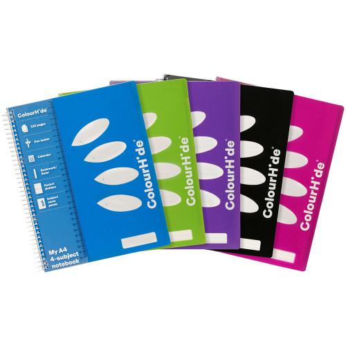 MARBIG COLOURHIDE NOTEBOOKS A4 4 Subject 320pg *** While Stocks Last ***