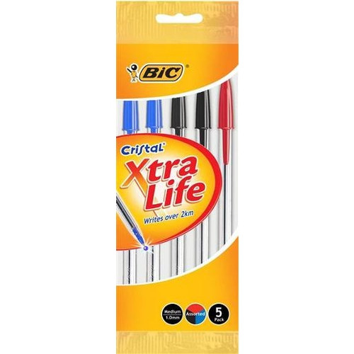 BIC CRISTAL PEN ASSORTED POUCH 5PK