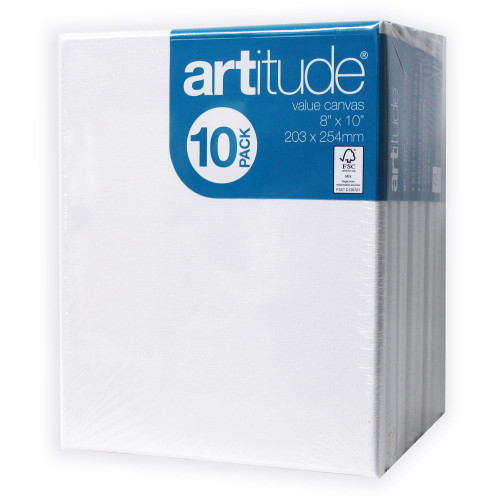 Artitude Canvas 8x10 Inch Thin Edge Pack of 4