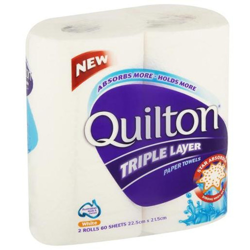 QUILTON WHITE PAPER TOWEL 2PK