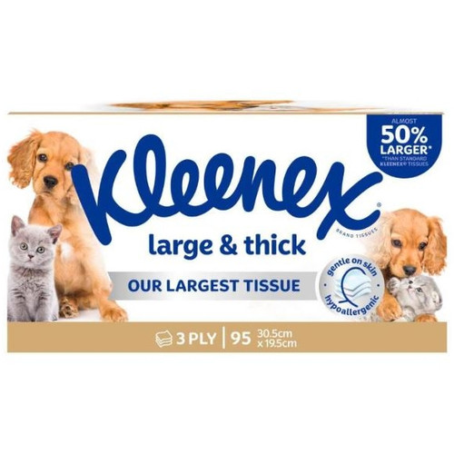 KLEENEX FACIAL TISSUE LARGE 'N THICK 95S
