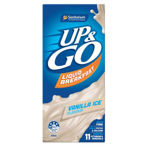 SANITARIUM VANILLA ICE UP&GO LIQUID BREAKFAST 350ML