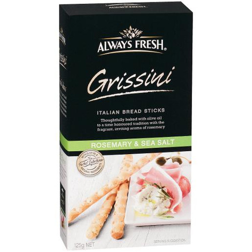 ALWAYS FRESH SEA SALT & ROSEMARY GRISSINI 125GM