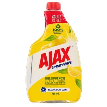 AJAX SPRAY N WIPE LEMON REFILL 750ML