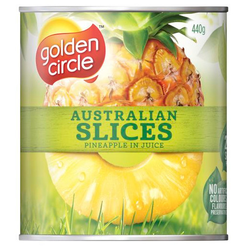 GOLDEN CIRCLE SLICED PINEAPPLE IN NATURAL JUICES 440GM