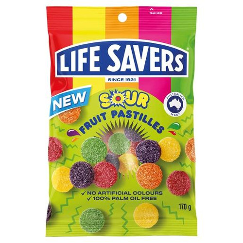 LIFE SAVERS SOUR FRUIT PASTILLES 170GM