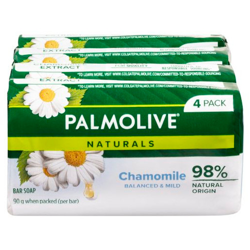 PALMOLIVE NATURALS WHITE SOAP BAR 4X90GM