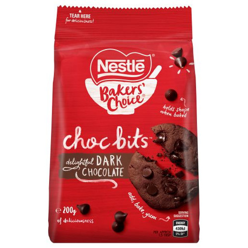 NESTLE DARK BAKING CHOCOLATE BITS 200GM