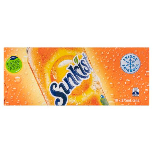SUNKIST ORANGE SOFT DRINK 10X375M
