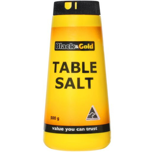 BLACK & GOLD PLAIN DRUM TABLE SALT 500GM (Carton of 12)