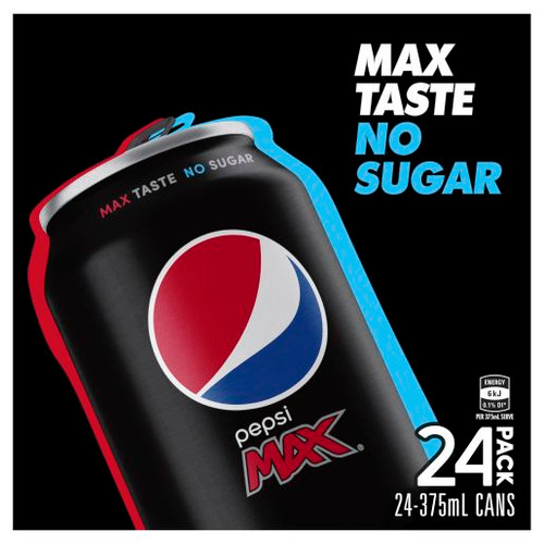 PEPSI MAX SOFT DRINK 24 PACK 24X375M