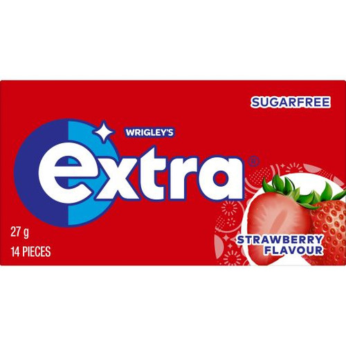 WRIGLEYS EXTRA STRAWBERRY ENVELOPE PACK SINGLE 27GM (Carton of 24)