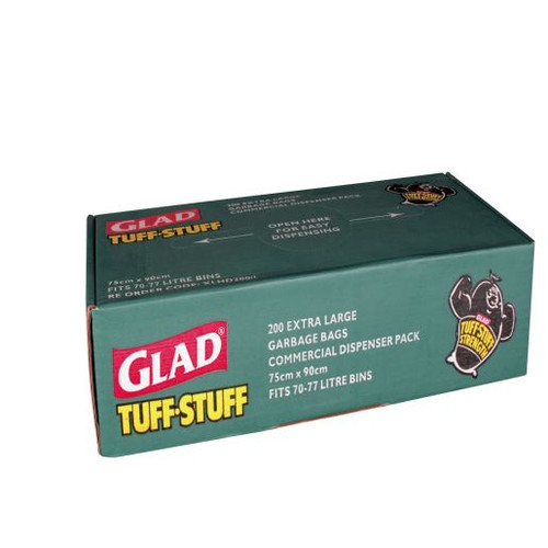 GLAD TUFF STUFF EXTRA GARBAGE BAG LARGE 200S