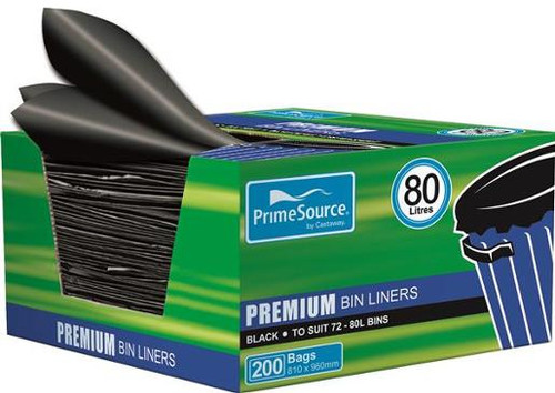 CAST AWAY GARBAGE BAGS HEAVY DUTY EASY-PICK BLACK 72-8L (CA-HDBL009BX) 200S