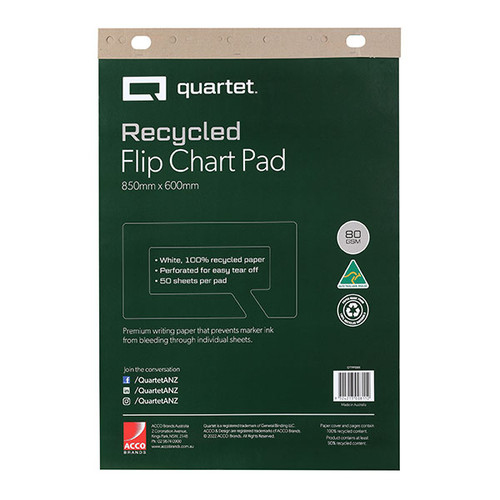 QUARTET FLIPCHART PAD 50 SHEETS RECYCLED