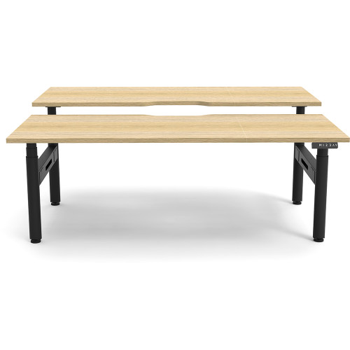 Rapidline Halo+ Back to Back Workstation 2 Person 1500W x 1500D x 1270mmH Oak/Black